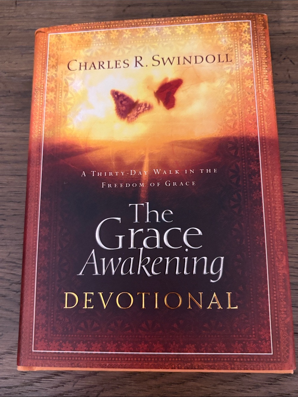 Charles R. Swindoll "The Grace Awakening" Devotional - Orange/Brown Cover